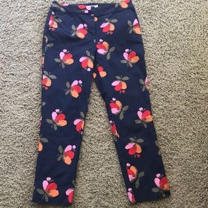 Boden navy and flowered pants size 8